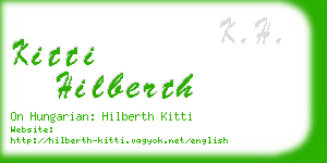 kitti hilberth business card